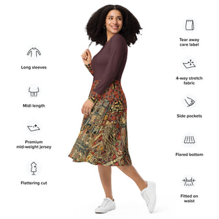 The Tapestry Long Sleeve Midi Dress
