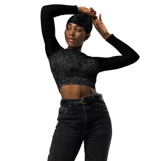 The Tapestry Onyx Recycled long-sleeve crop top
