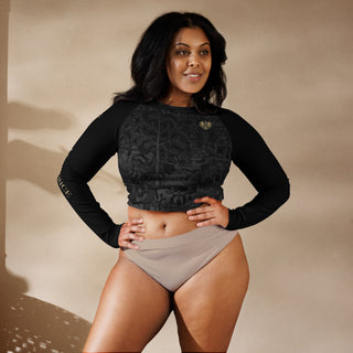 The Tapestry Onyx Recycled long-sleeve crop top