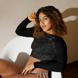 The Tapestry Onyx Recycled long-sleeve crop top