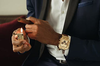 JBW Men's Luxury Phantom 1.00 ctw Diamond Chronograph Wrist Watch with Leather Band