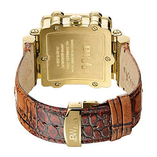 JBW Men's Luxury Phantom 1.00 ctw Diamond Chronograph Wrist Watch with Leather Band