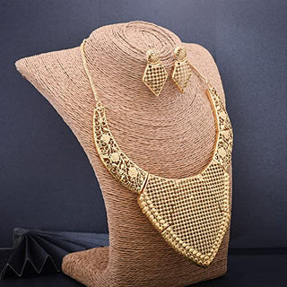 24K Gold Color Dubai Jewelry Set for Women Luxur Ethiopian Jewelry Set Wedding Jewelry African Gifts Islam Middle