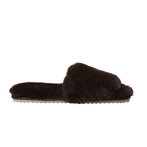 Twelve AM Co. So Good Fluffy Slippers Chocolate Brown Numeric 7