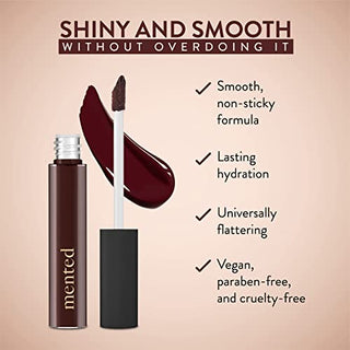 Mented Cosmetics | Brown Nude Lip Gloss, Baby Brown | Vegan, Paraben-Free, Cruelty-Free Gloss Topper | Long Lasting and Moisturizing Lipgloss