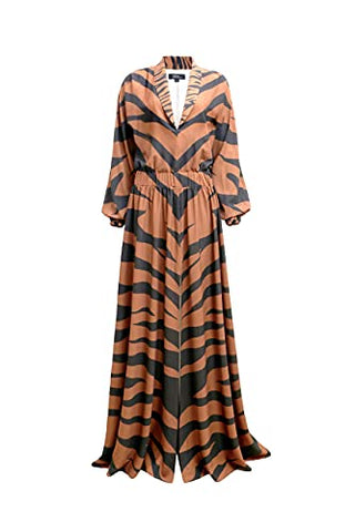 Pantora Women's Felicia Maxi Dress, Tiger Print, Small