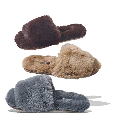 Twelve AM Co. So Good Fluffy Slippers Chocolate Brown Numeric 7