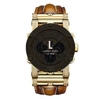 JBW Men's Luxury Phantom 10 Yr JB-6215-10C .98 ctw Diamond Chronograph Watch with Leather Band