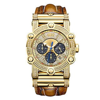 JBW Men's Luxury Phantom 10 Yr JB-6215-10C .98 ctw Diamond Chronograph Watch with Leather Band